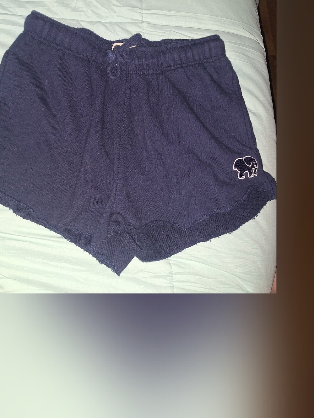 ivory ella Navy Athletic Lounge Shorts with Elephant Patch